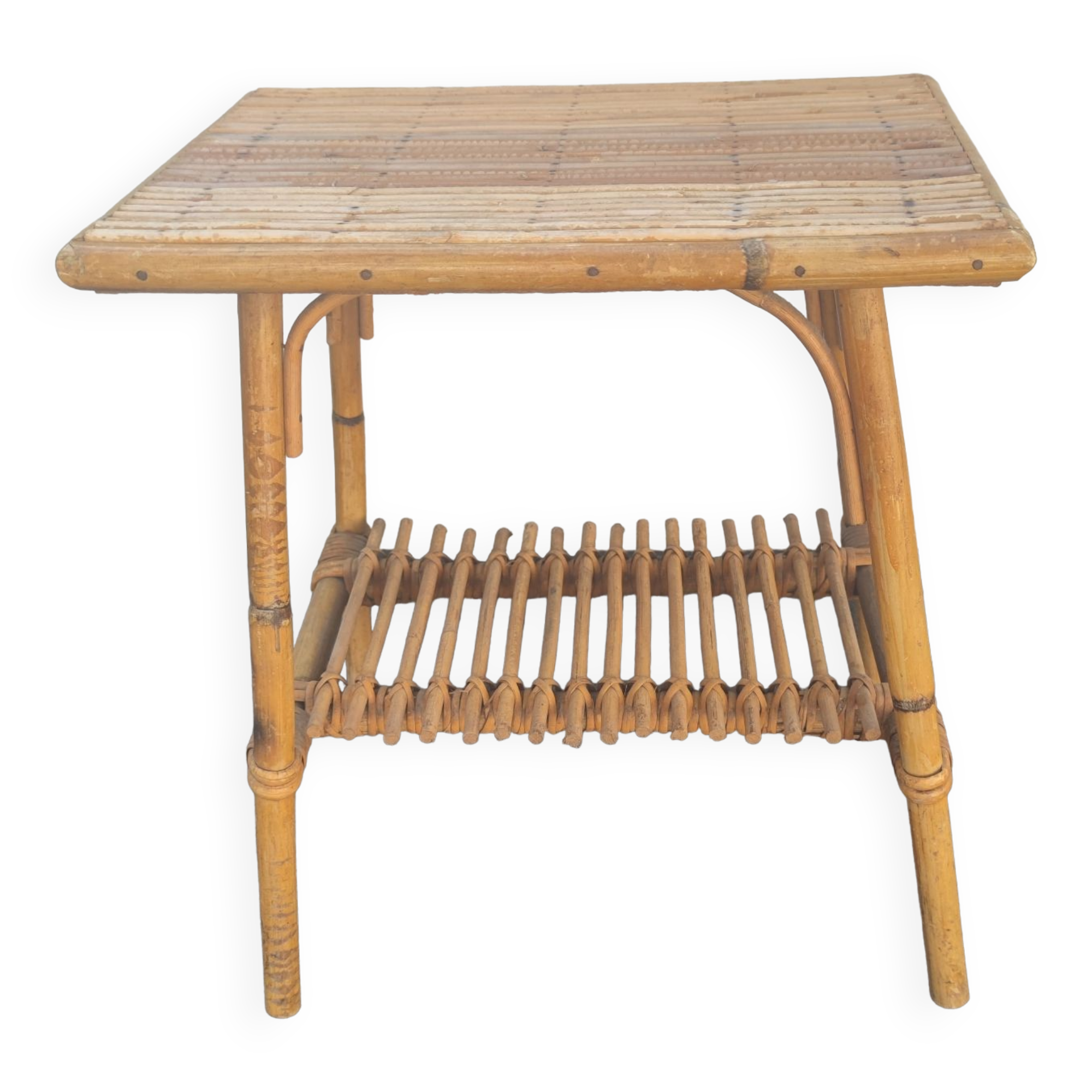 Wicker side table