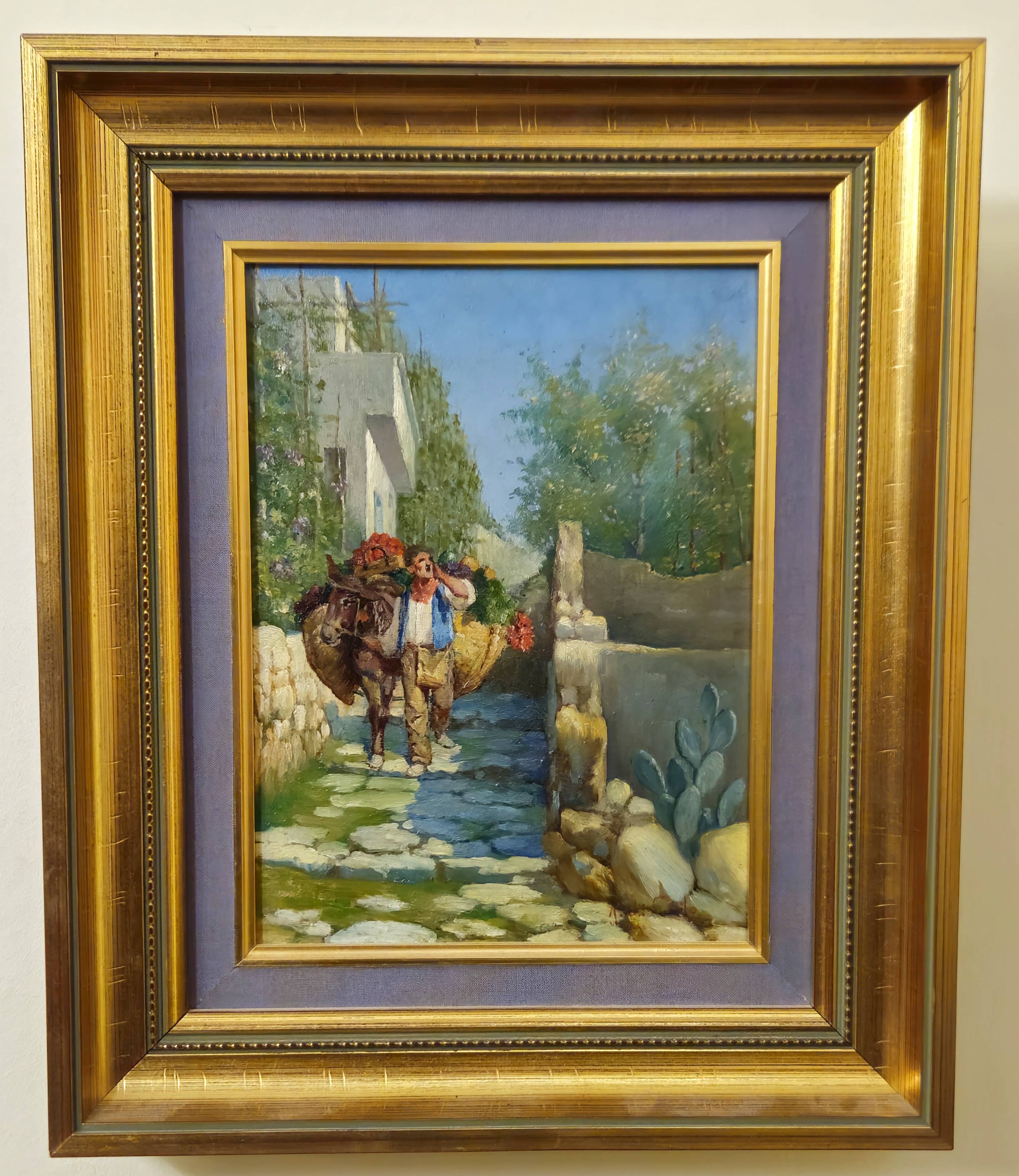 A. Di Carlo – Mediterranean Animated Scene – Oil on Panel