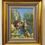 A. Di Carlo – Mediterranean Animated Scene – Oil on Panel