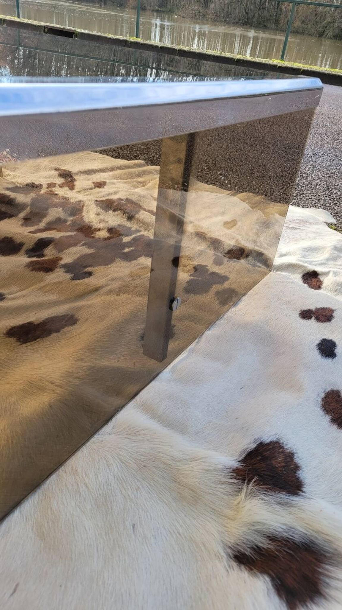 Smoked glass coffee table by Galloti and Radice Italy, 1970s