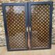 Double wood and glass closet doors