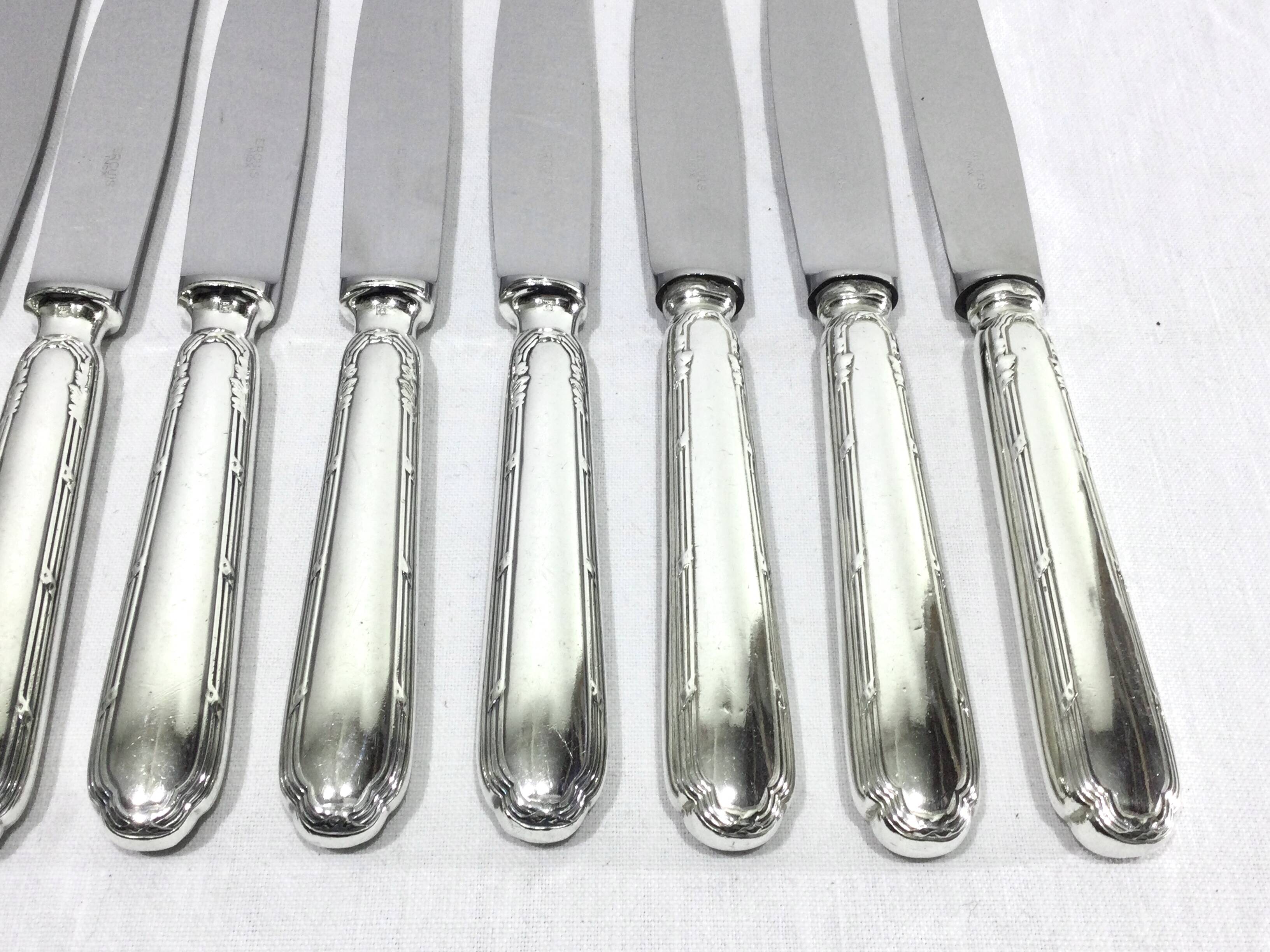 Ercuis – 12 silver-plated knives