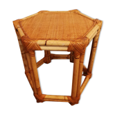 Table d'appoint gueridon en rotin