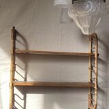 Removable wall shelf in rattan – 1960s vintage