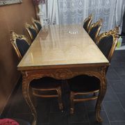 Table + 6 baroque chairs