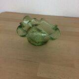 Green bubbled glass mortar and pestle