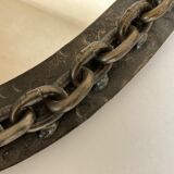 Miroir chaine brutaliste en fer battu 1960 h55cm