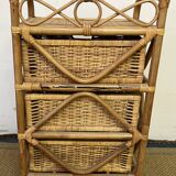Vintage rattan chest of drawers