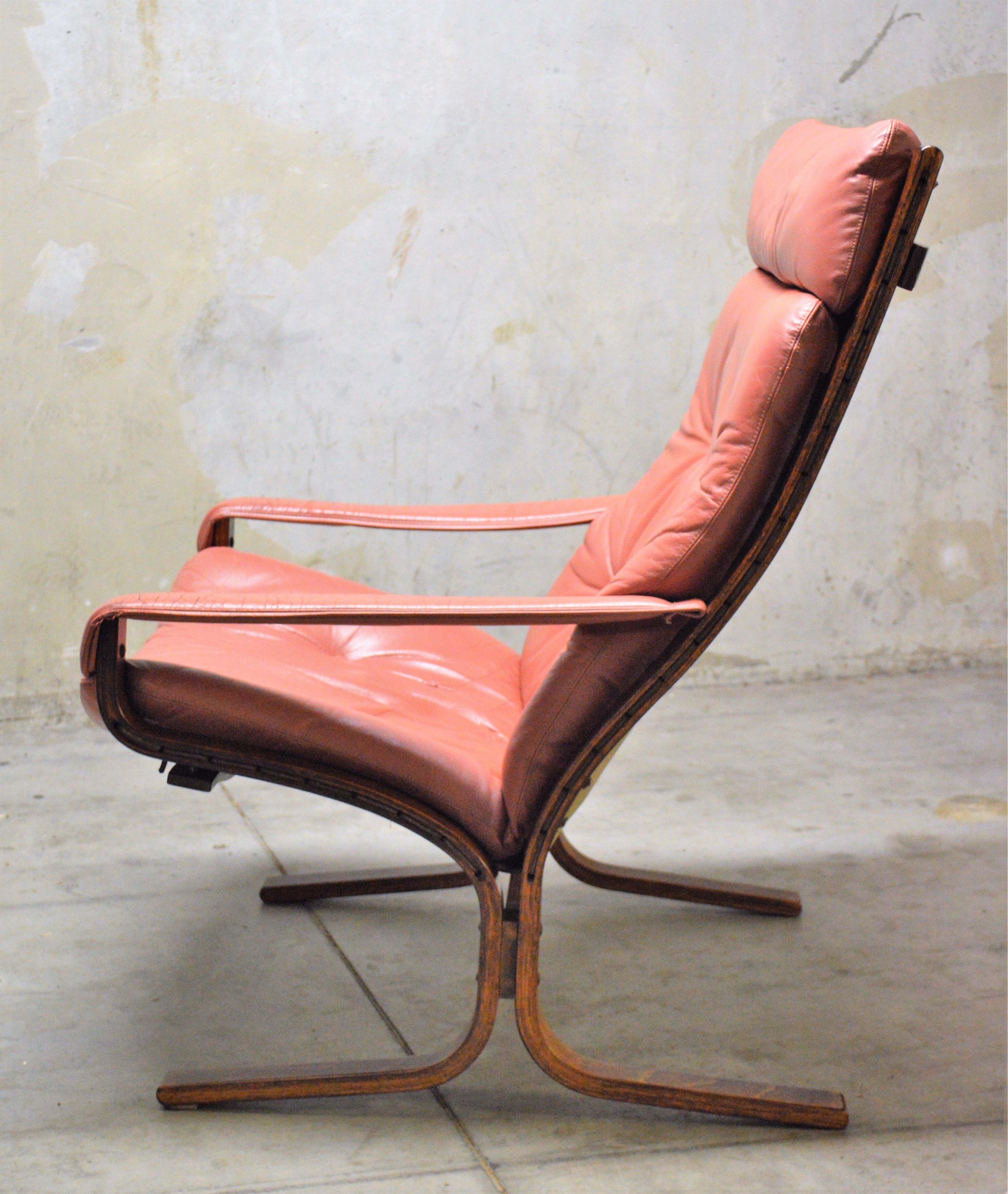 Armchair siesta leather by Ingmar Relling for Westnofa
