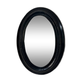Witch mirror from the Napoleonic III era, 23/16.5cm, black, glass, curiosity, antique mirror, decoration.