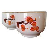 Orange flower tea cups