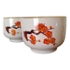 Orange flower tea cups