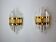 Pair of Venini wall lamps cut glass Murano Italy 1970