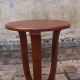 1930 Art Deco pedestal table in solid walnut