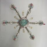 Lustre rezzonico en verre coloré de Murano 6 bras de lumière