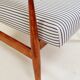 Fauteuil & Repose-pieds tissu cotton rayé