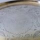 Unique Antique silver plated tray with small round feet and stunning engravings: BA from Sweden lat