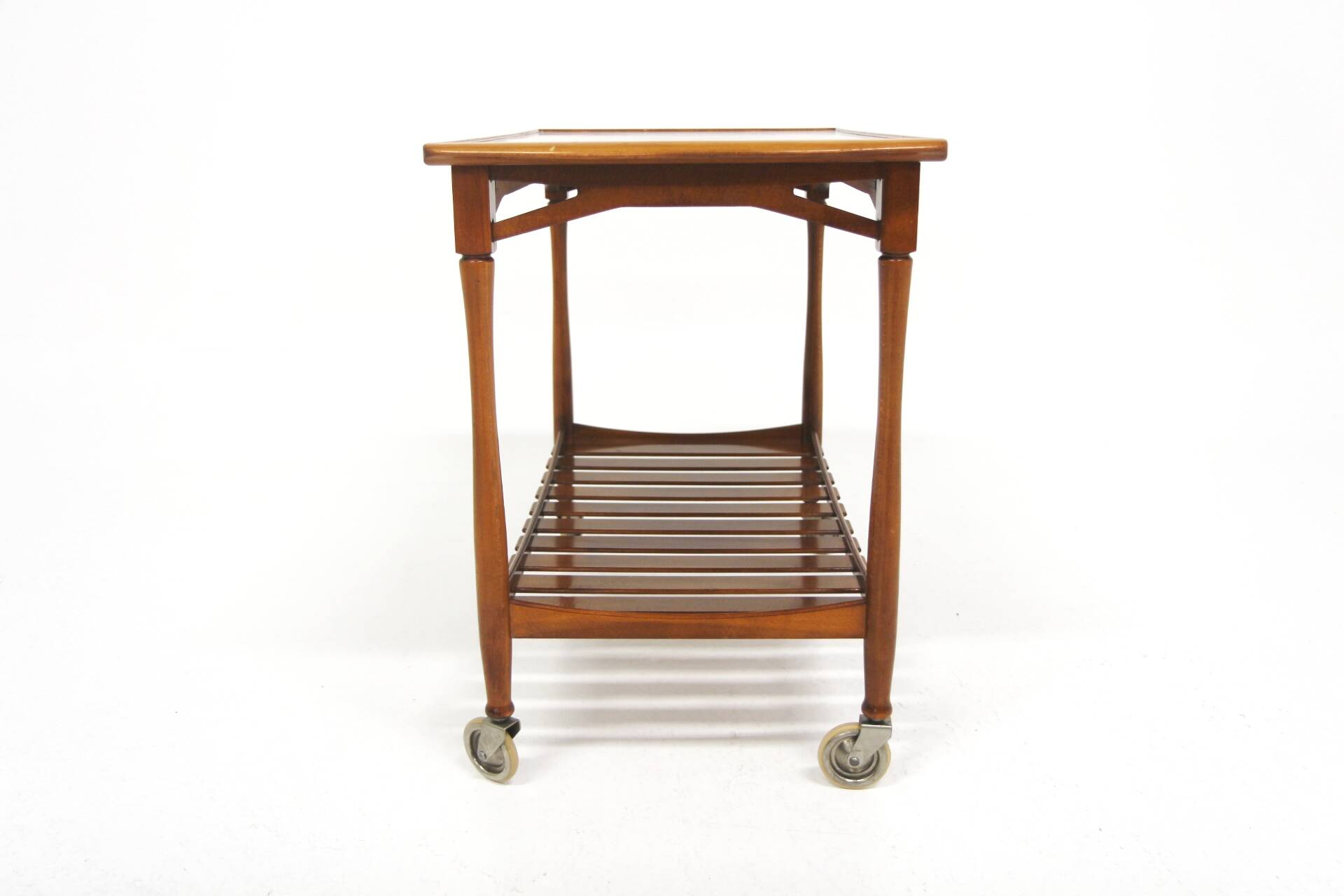Scandinavian mahogany and Formica serving trolley, Swedish modern, Sweden, 1940