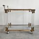 Modern mid-century bar cart in lucite, bronze, and glass, 1970s