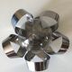 Applique fleur métal chromé vintage annees 70