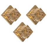 Crystal and brass wall sconce Small by Peill & Putzler, Germany 1970s