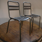 Set of 8 stackable 1950 metal chairs