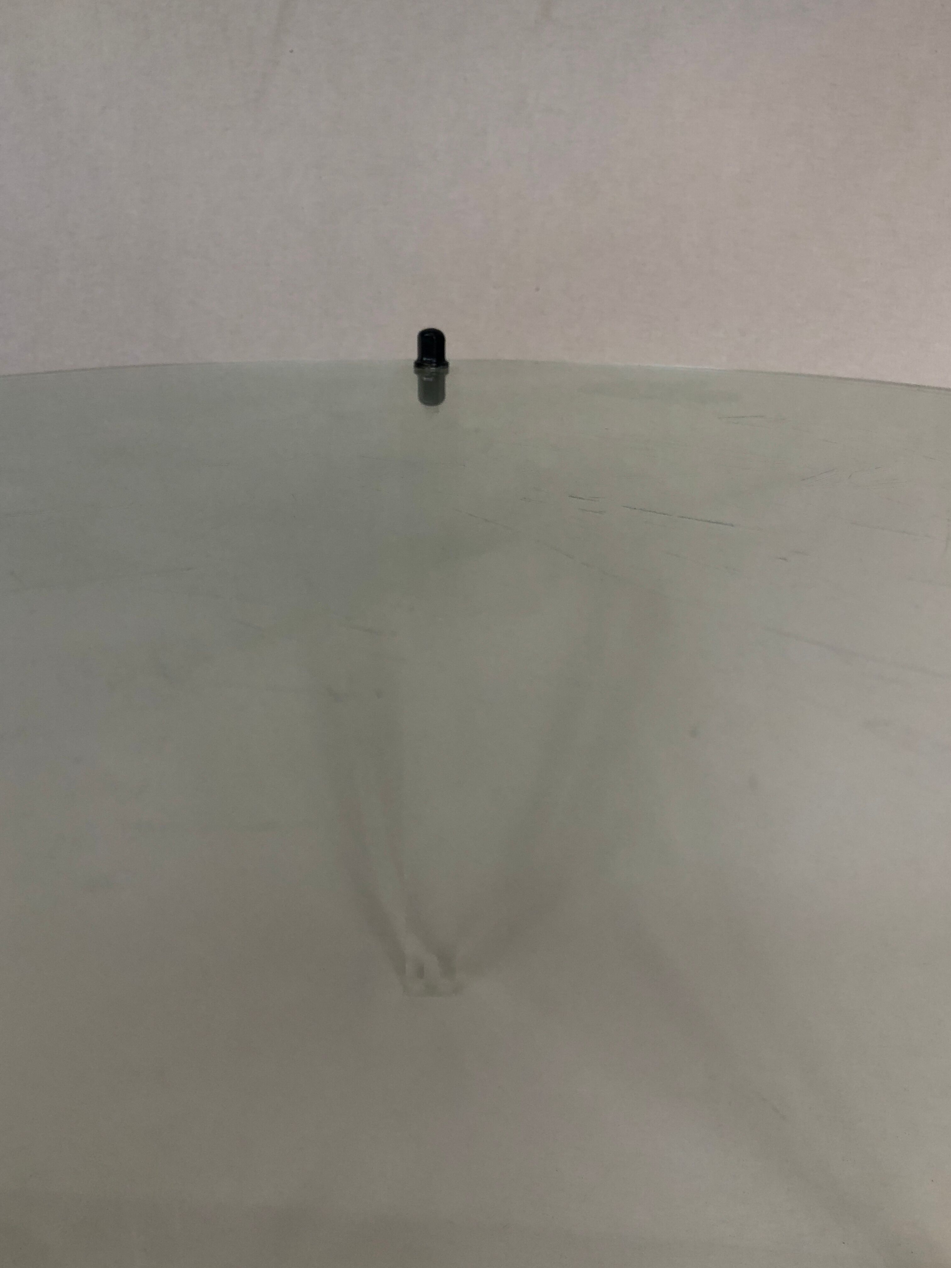 Vintage round coffee table in glass and plexiglass