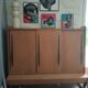 High sideboard by Gérard Guermonprez dating from the 1950s in blond oak