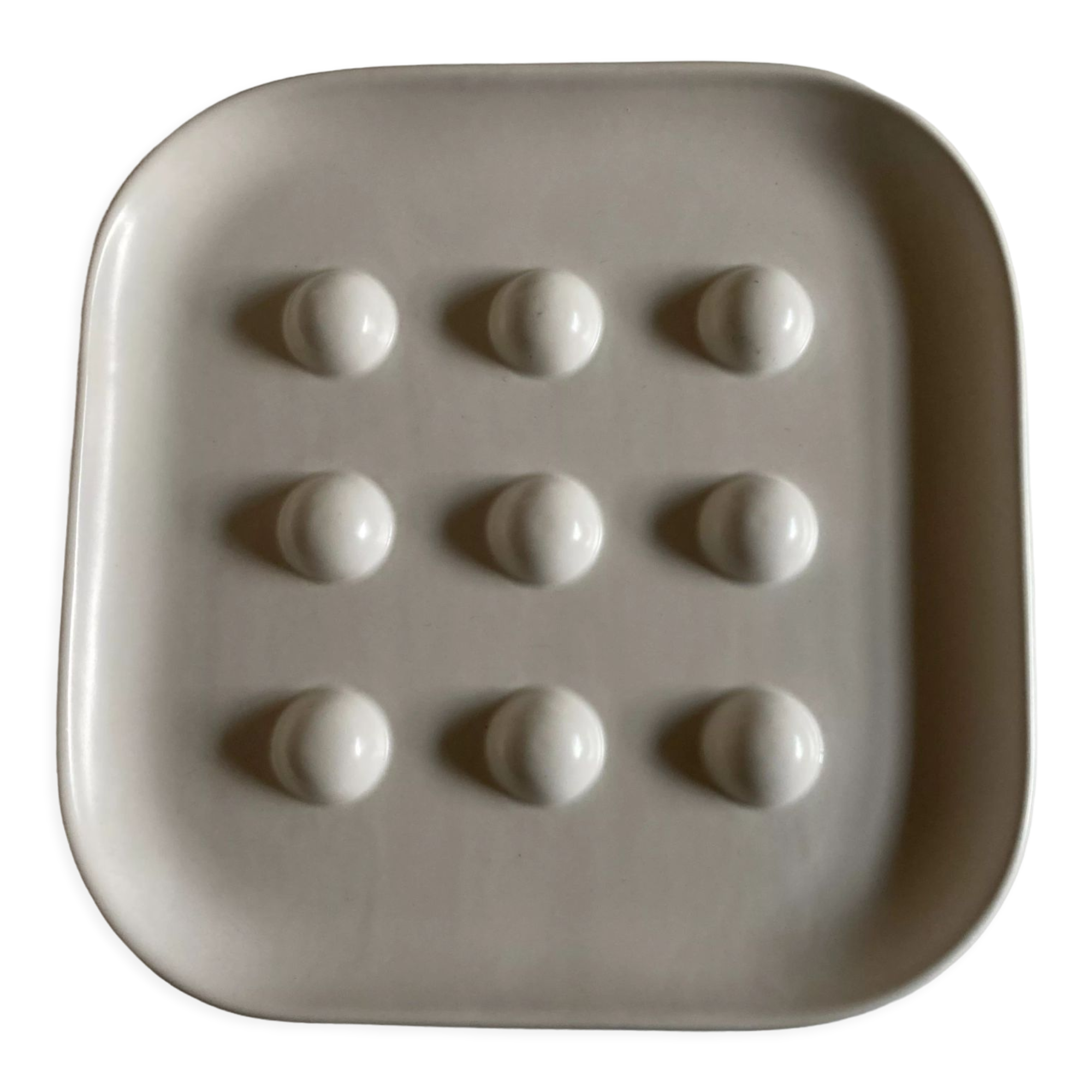 Produit BHV Vide poche centre de table en céramique bubble blanc space age 1970