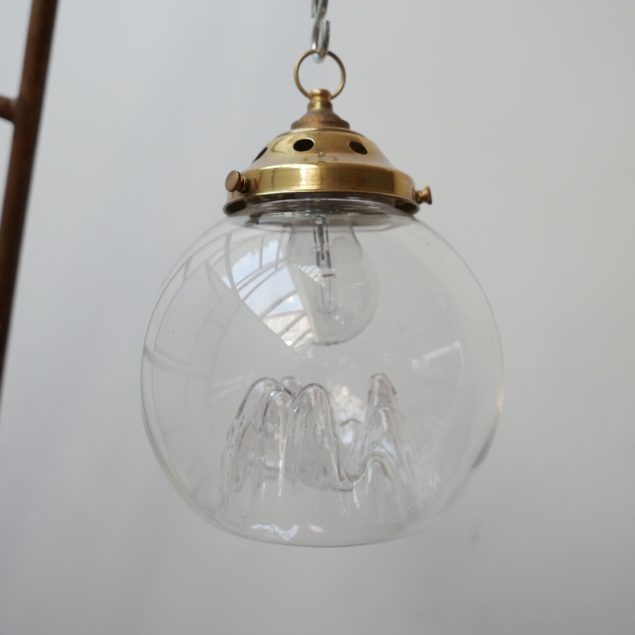 Mid-century italian blown glass 'mountain' pendant light