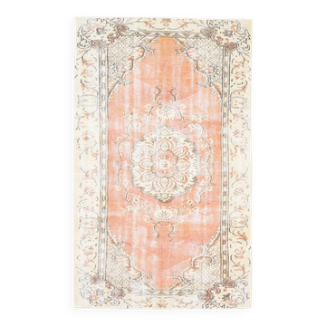 4x7 Salmon & Cream Classic Vintage Area Rug, 134x220Cm