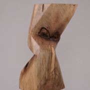 Table d’appoint sculpturale en bois massif, design contemporain original, logniture