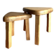 Vintage brutalist nesting tables in solid wood.