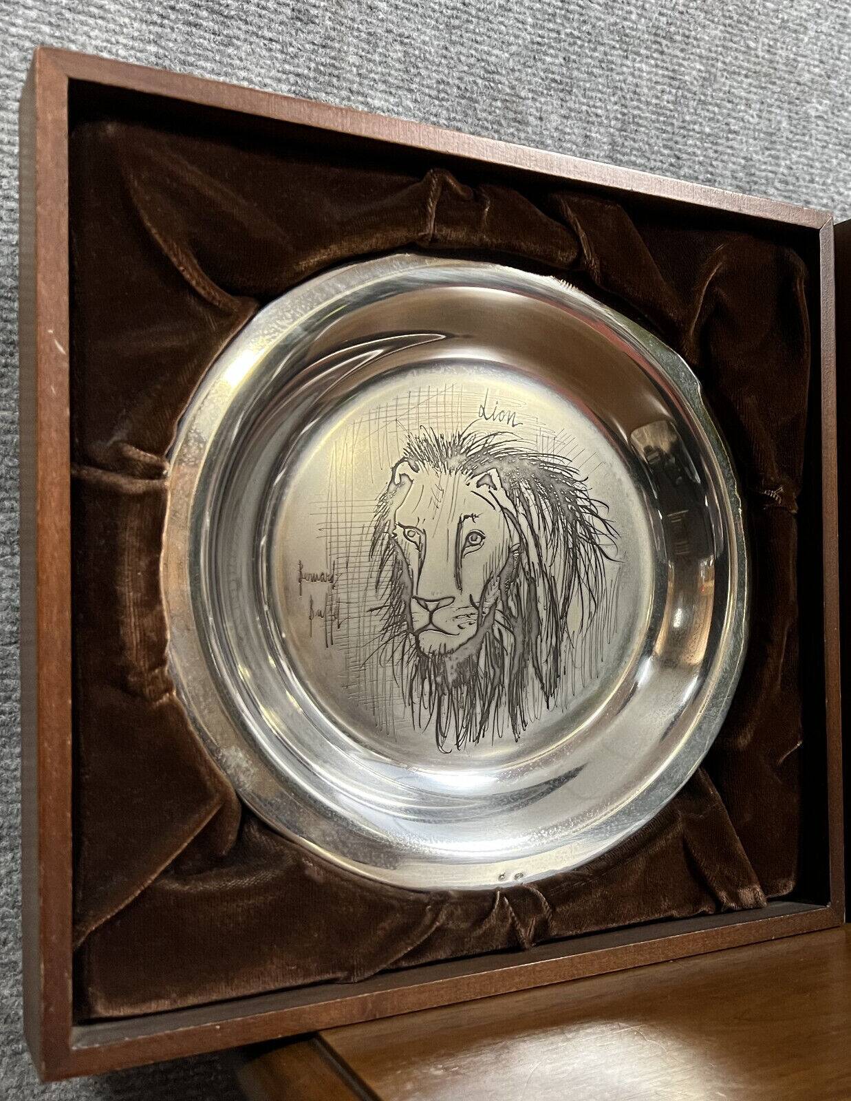 Bernard buffet publisher's medal: etched silver plate representing a lion (1976)