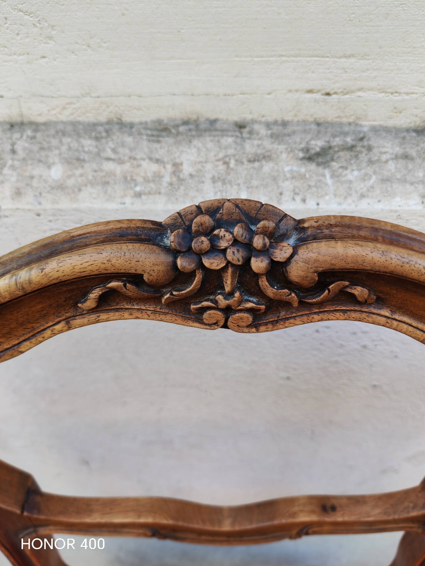 Louis XV style walnut bedroom chair, circa 1900.