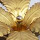 Wall light, ceiling light in gilded metal with gold leaf, 1970-1980
