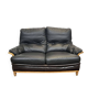 Leather and beech canapé from the 1970s.