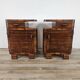 Art Decò bedside tables in walnut burl