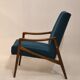 Duck blue velvet chair