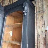 Large black patinated glass bookcase (renovated)