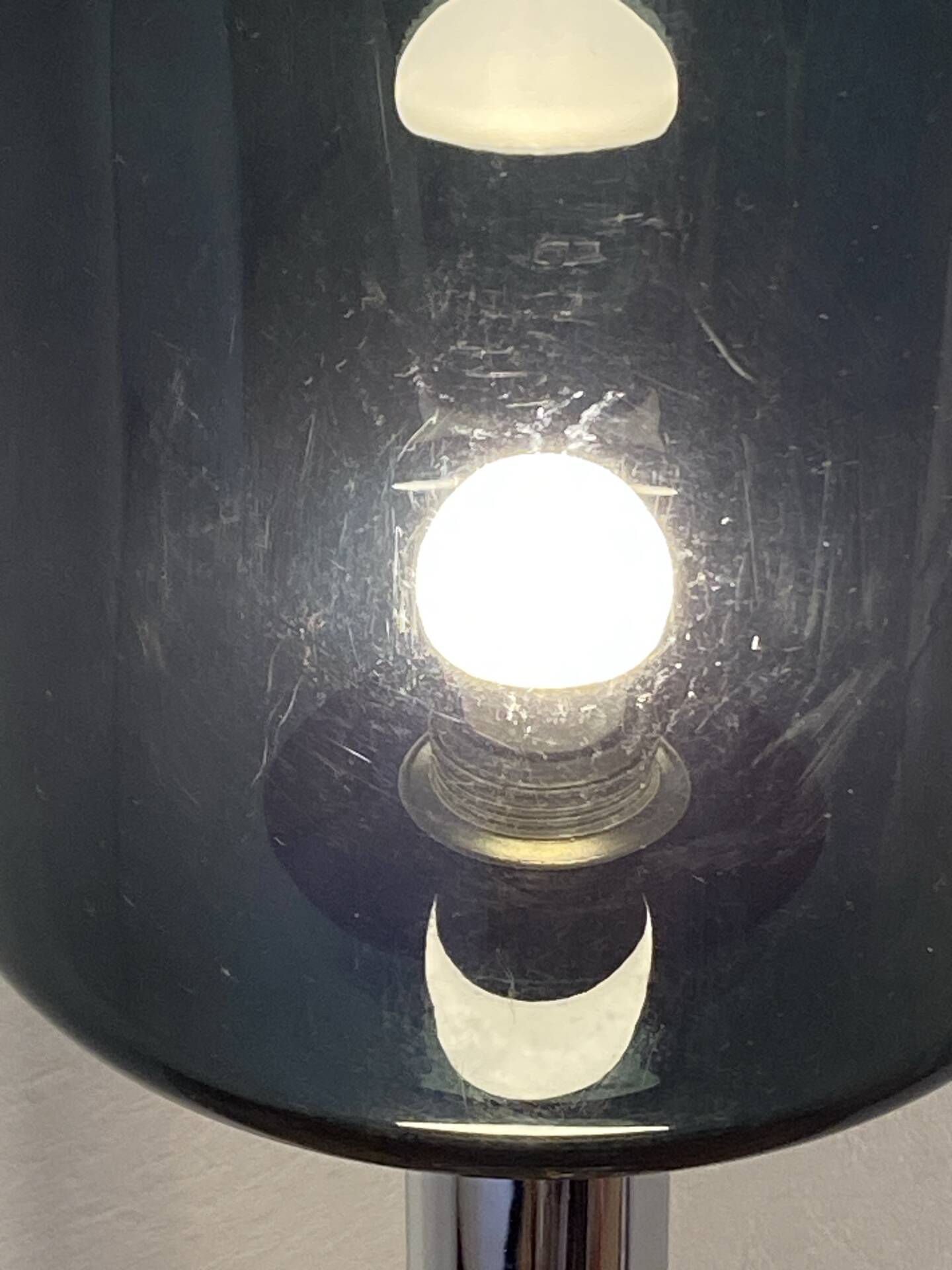 Metal and smoked glass floor lamp