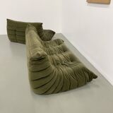 Vintage 2 and 3 seater green velvet togo set