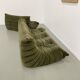 Vintage 2 and 3 seater green velvet togo set