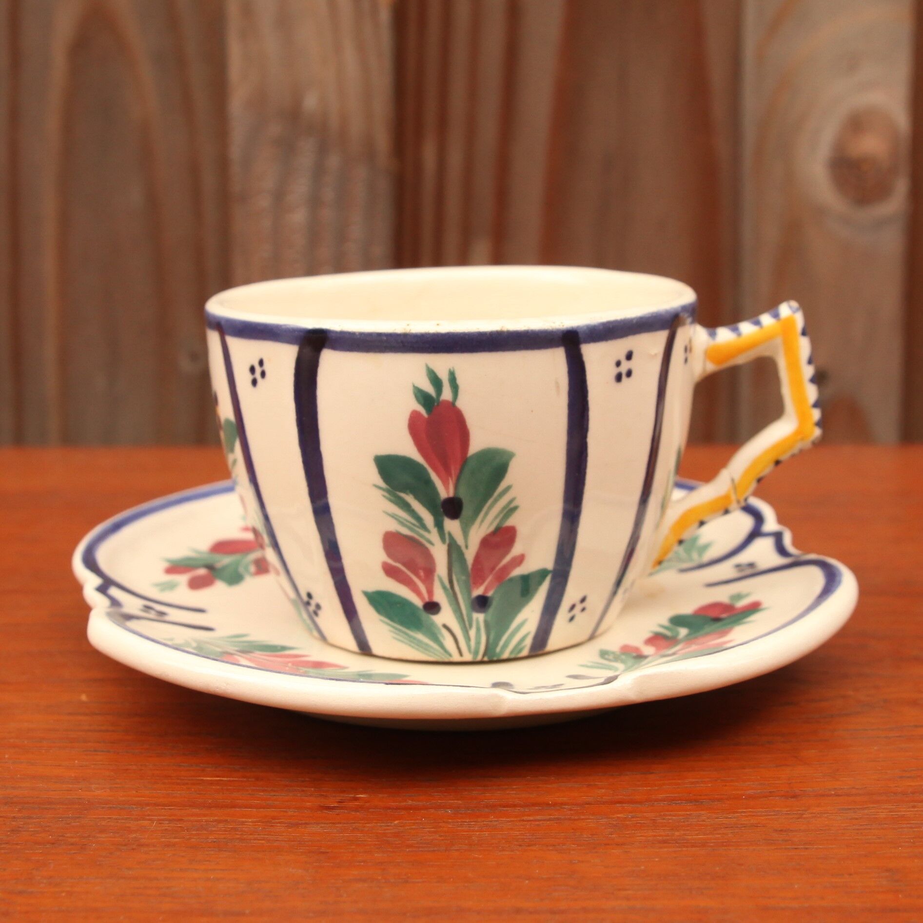 Henriot Quimper coffee cup and its saucer