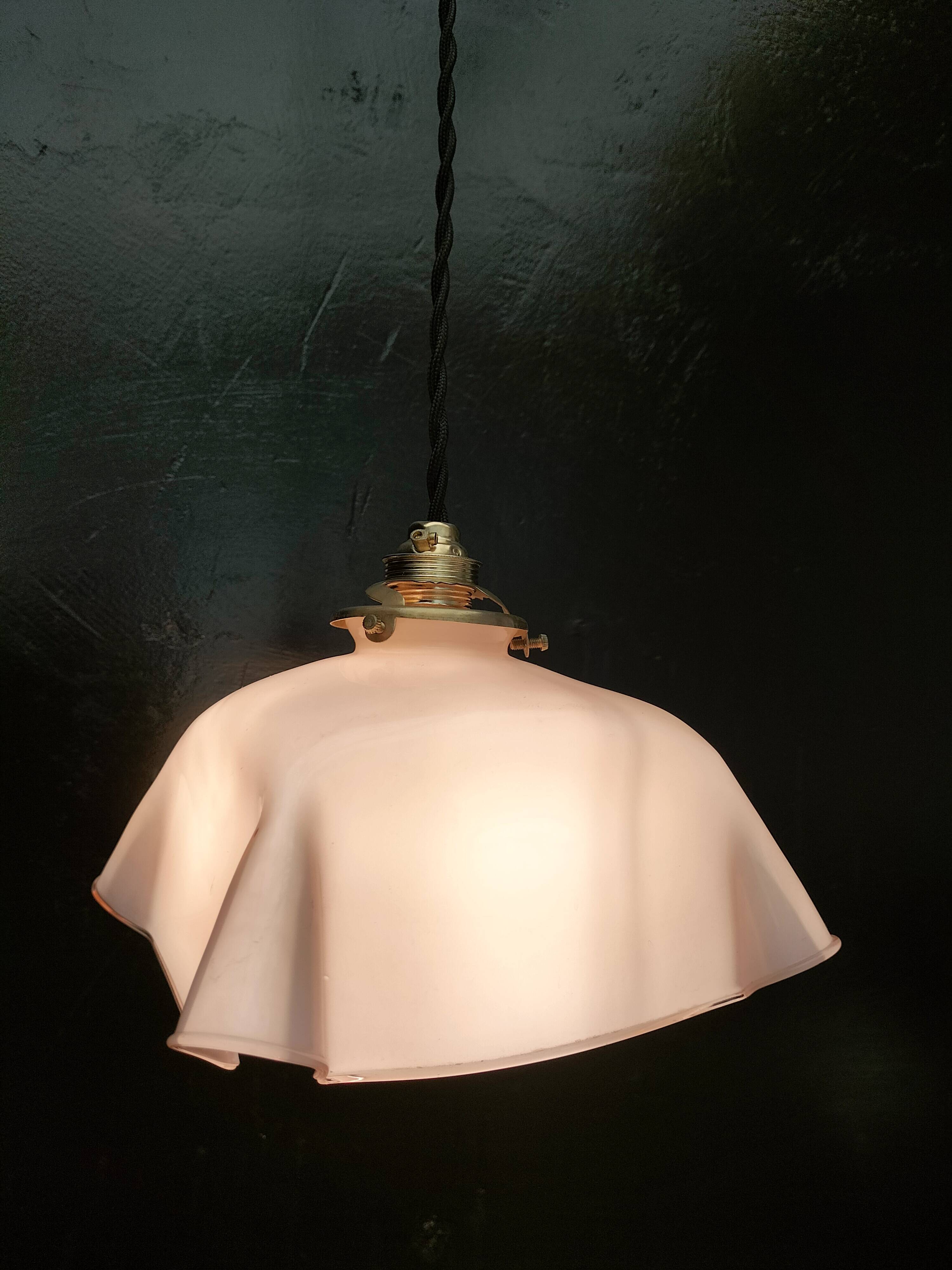 Pink opaline pendant light