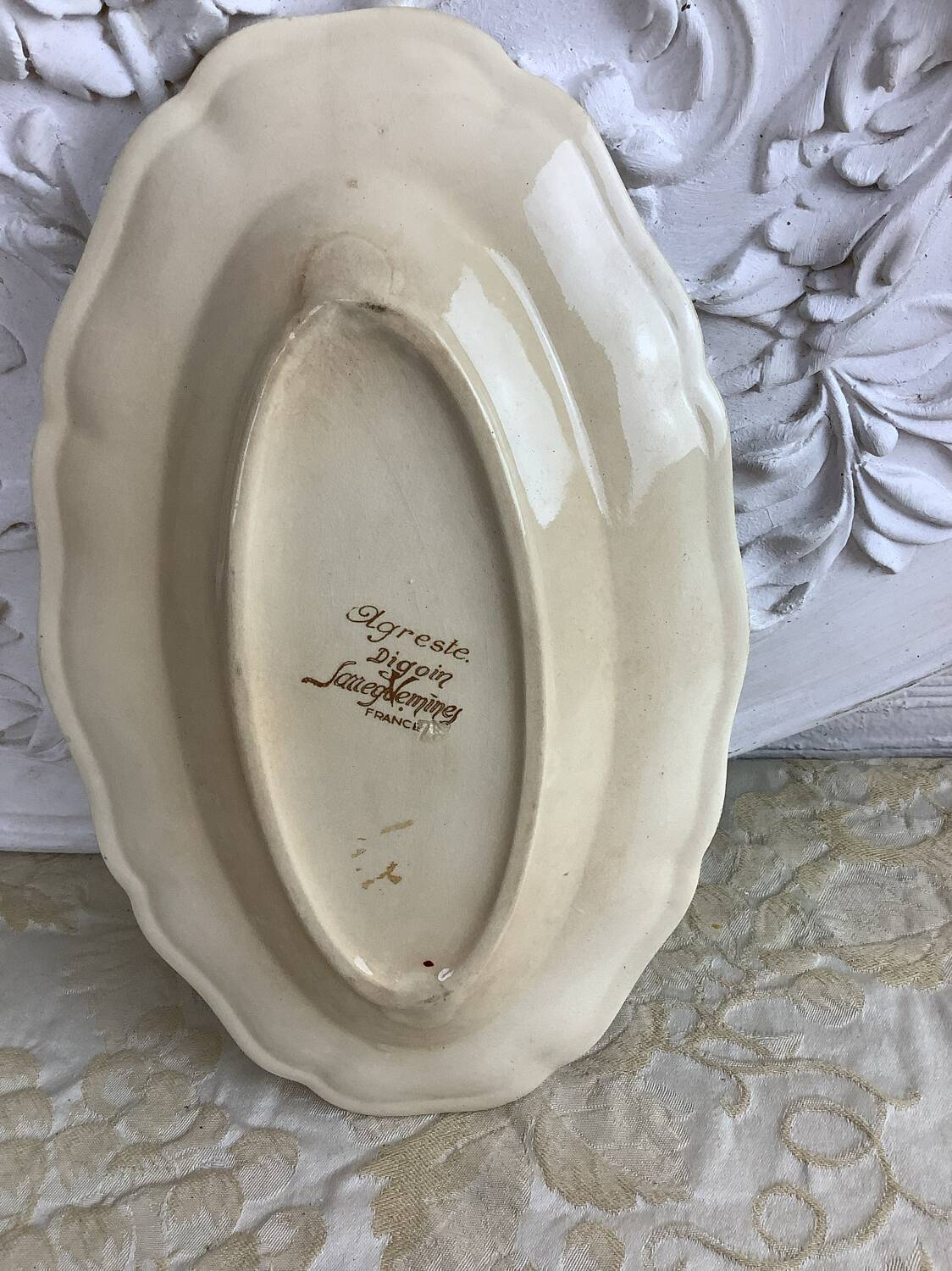 Old Sarreguemines platter