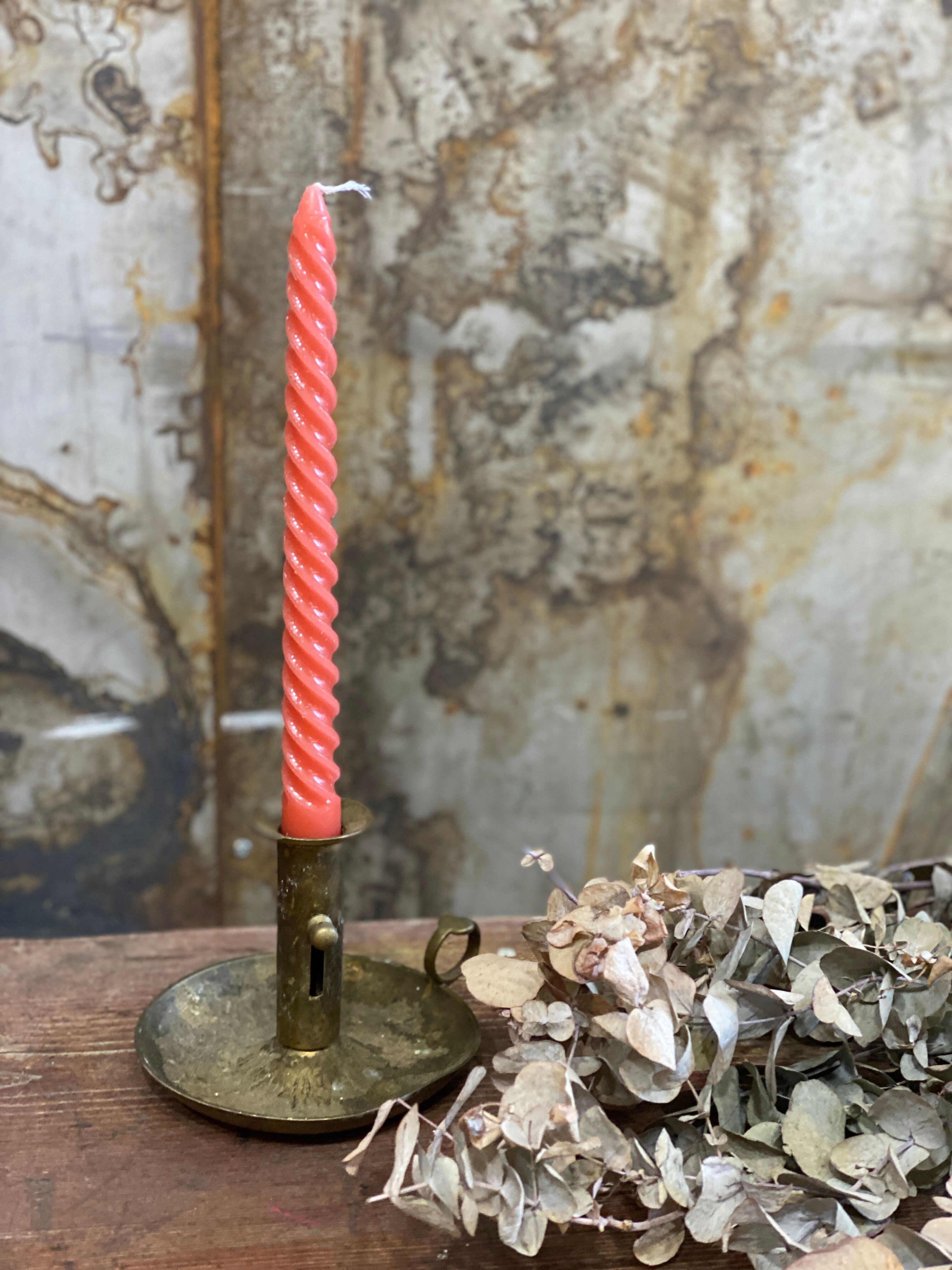 Brass hand candle holder