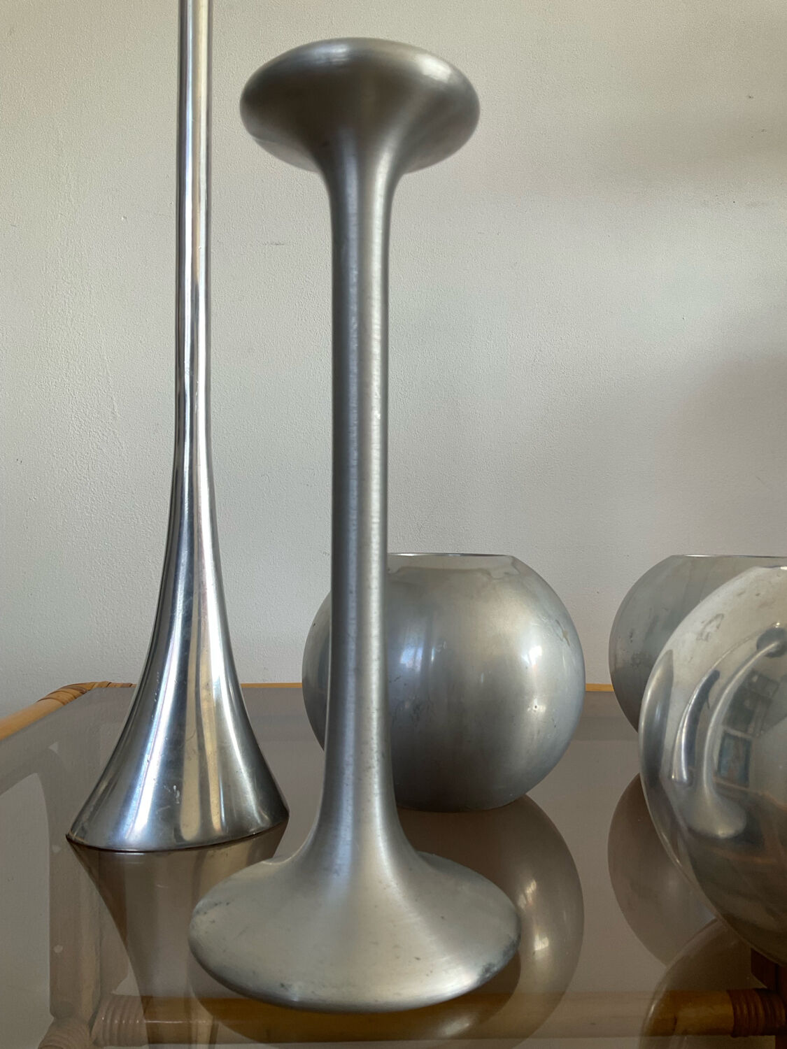 Set of 5 vintage IKEA aluminum candle holders