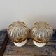 Pair of vintage golden globe wall or ceiling lights
