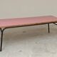 Large canteen table in pink formica and metal.